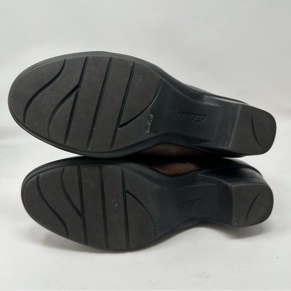 Clarks Bendables Brown Leather Zip Calf Under the Knee High Boots Size 9 - Picture 12 of 12